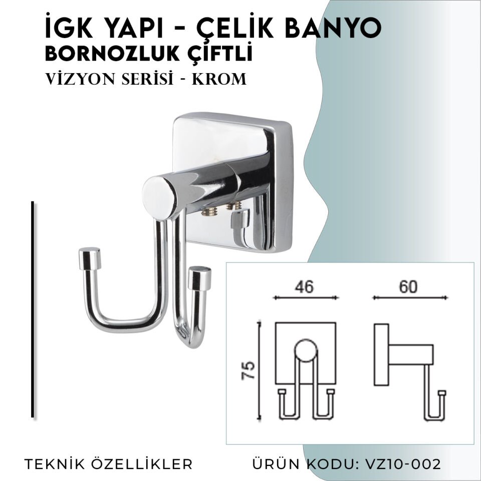 İGK YAPI - Çelik Banyo Vizyon Gold Bornozluk Çiftli (VZ10-002.1)
