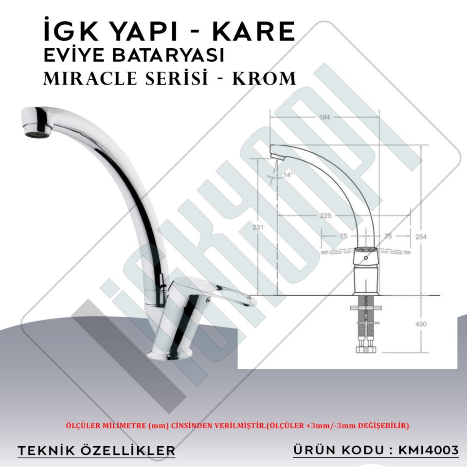 İGK YAPI – KARE KMI4003 Miracle Eviye Bataryası