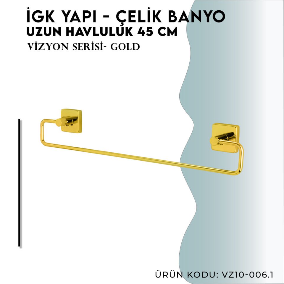 İGK YAPI - Çelik Banyo Vizyon Gold Uzun Havluluk 45cm (VZ10-006.1)