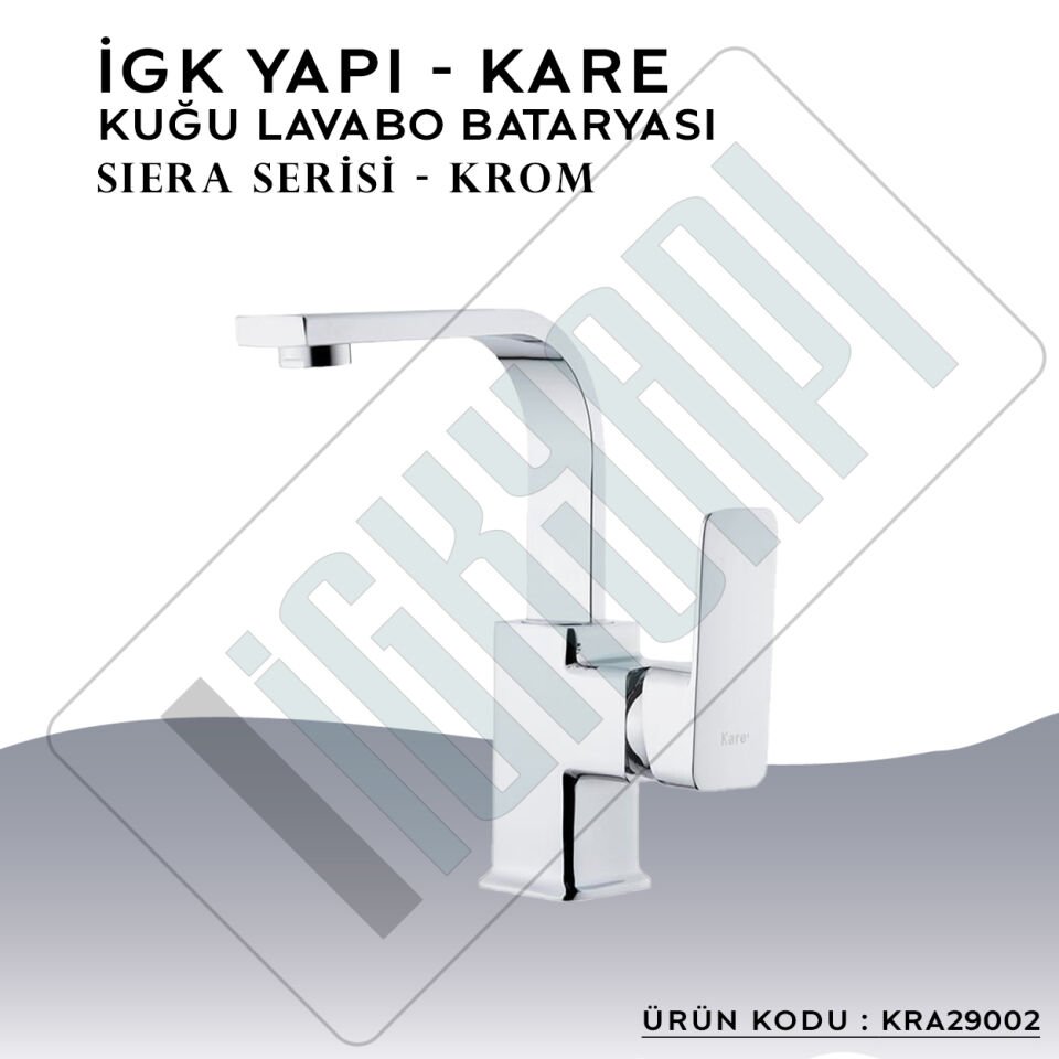 İGK YAPI – KARE KRA29002 Siera Kuğu Lavabo Bataryası