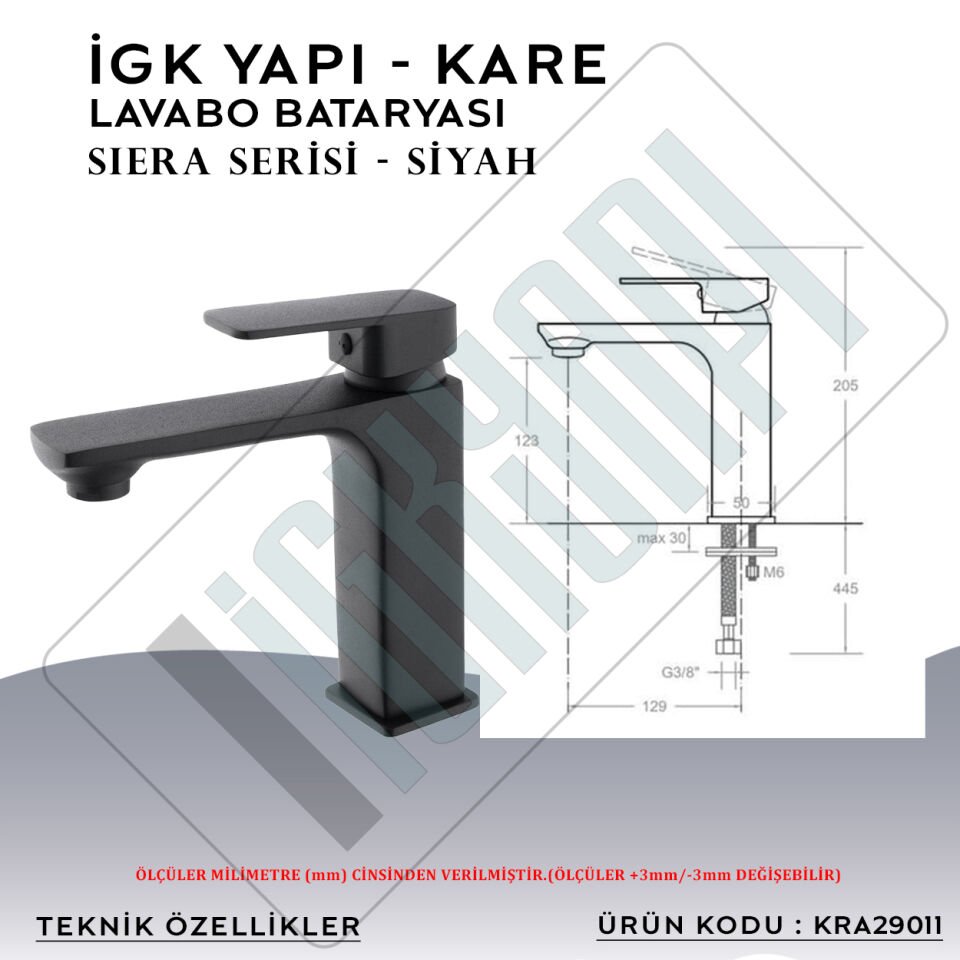 İGK YAPI – KARE KRA29011 Siera Lavabo Bataryası