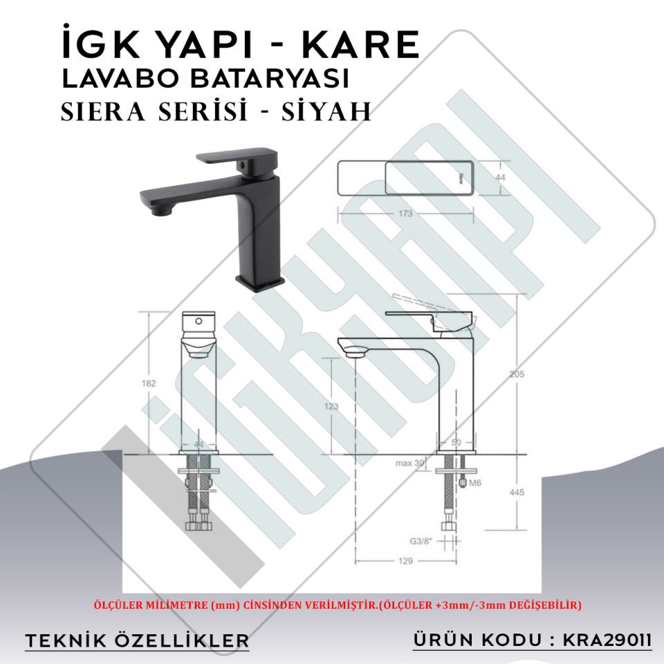 İGK YAPI – KARE KRA29011 Siera Lavabo Bataryası