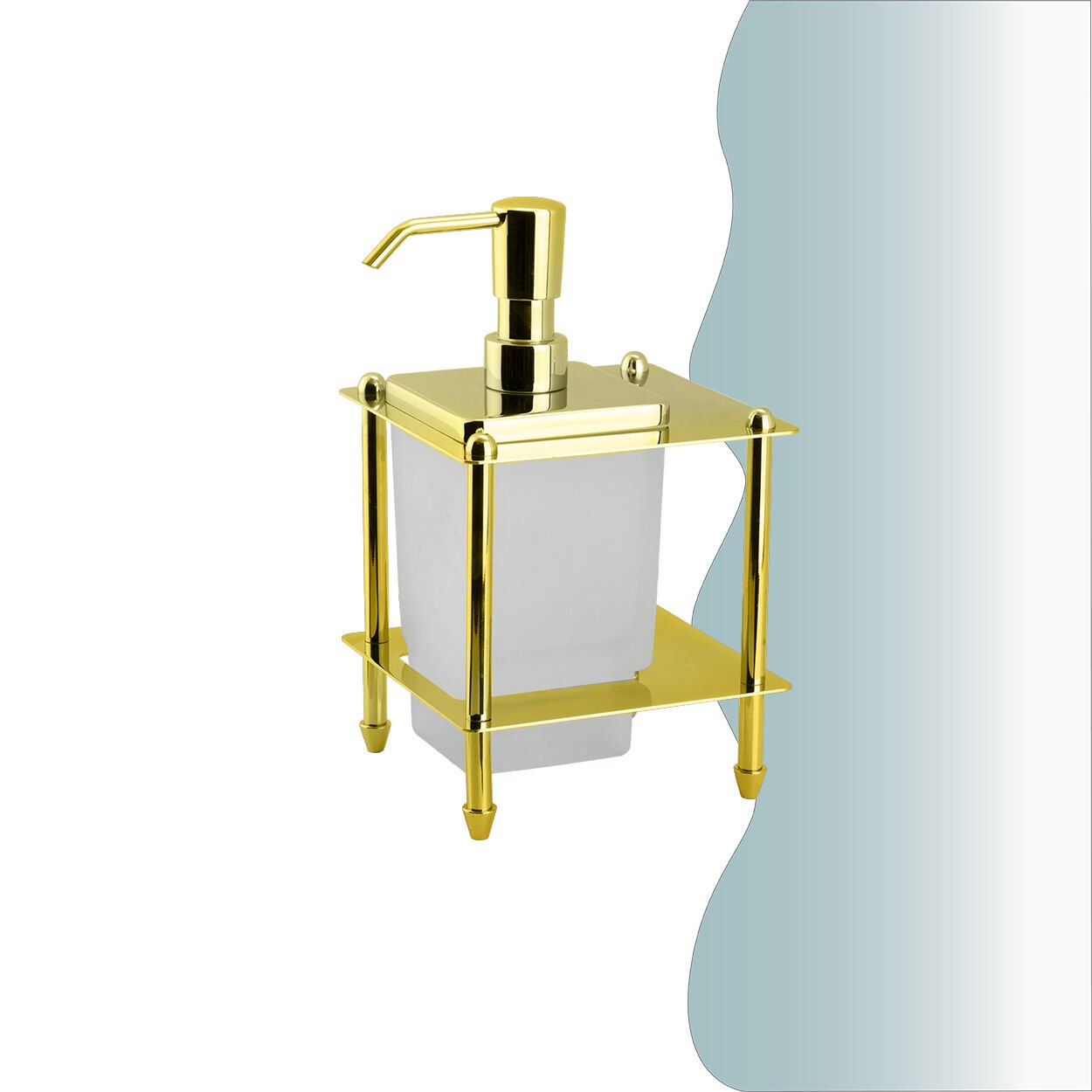 İGK YAPI - Çelik Banyo Vizyon Gold Set Üstü Sıvı Sabunluk (VZ10-020.1)