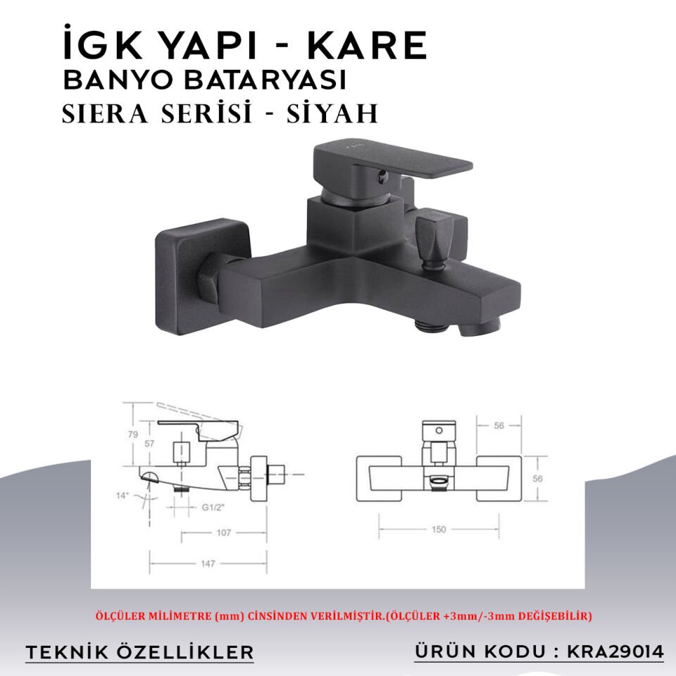 İGK YAPI – KARE KRA29014 Siera Banyo Bataryası