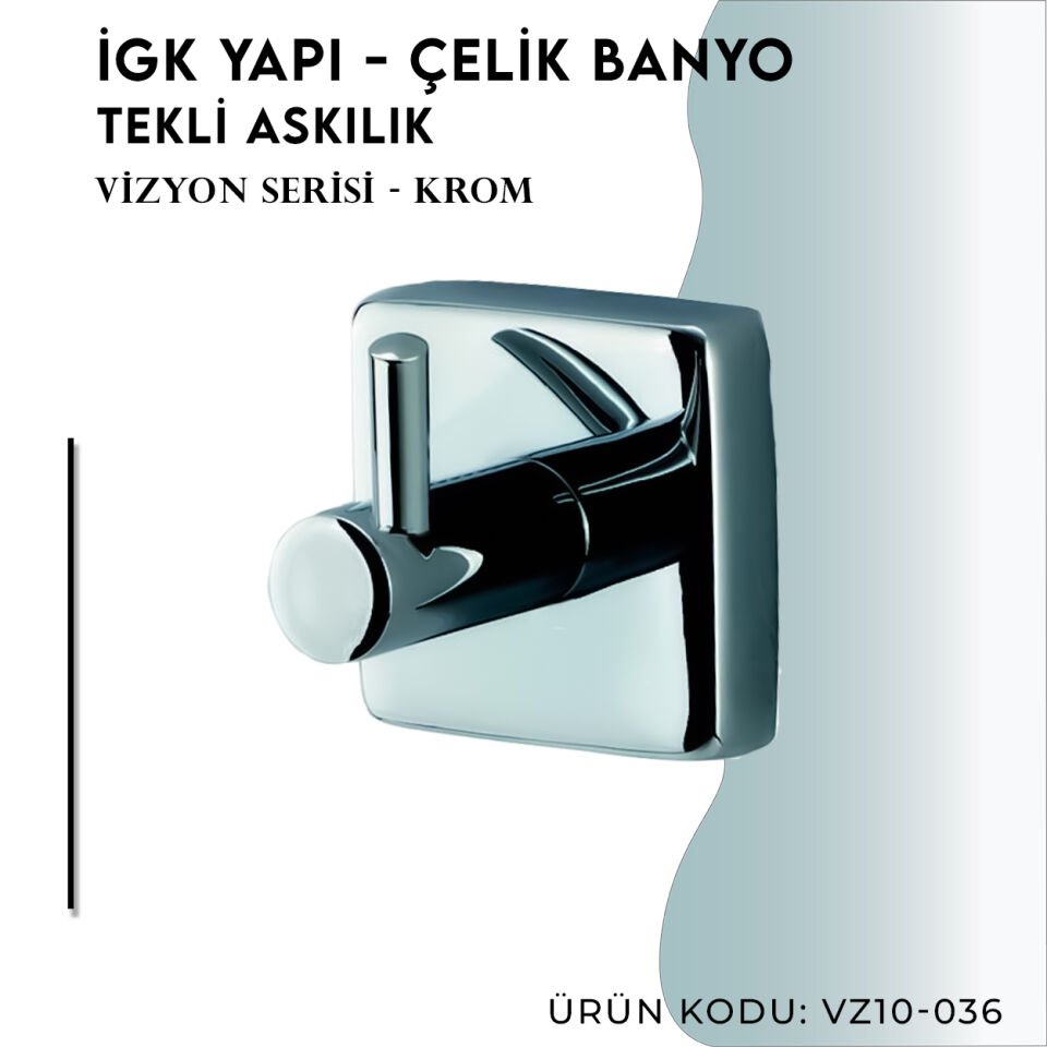 İGK YAPI - Çelik Banyo Vizyon Gold Tekli Askılık (VZ10-036.1)