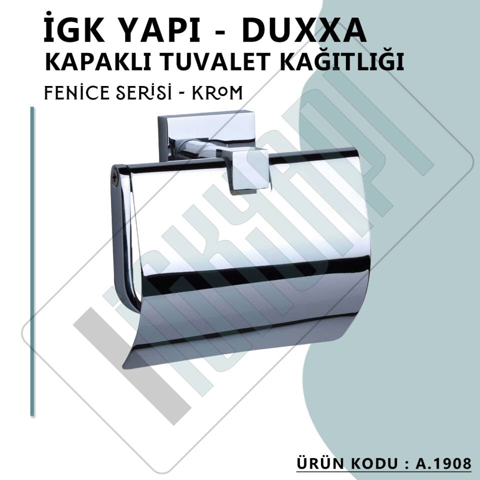 İGK YAPI - Duxxa Fenice Kapaklı Tuvalet Kağıtlığı Krom (A.1908)