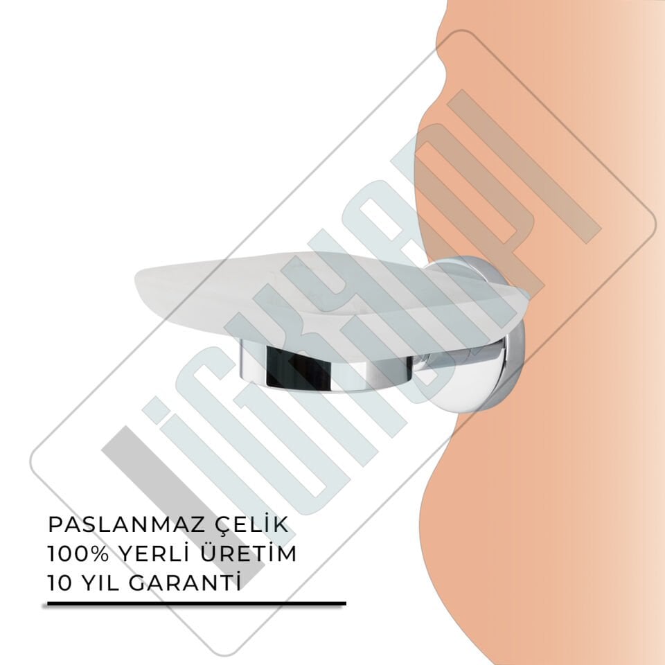 İGK YAPI - Çelik Banyo Flora Montajlı Sabunluk (FL10-003)