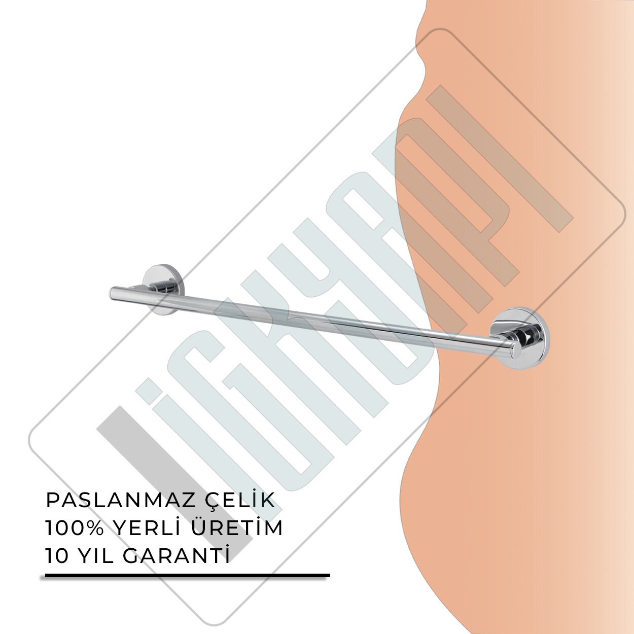İGK YAPI - Çelik Banyo Flora Uzun Havluluk 50cm (FL10-006)