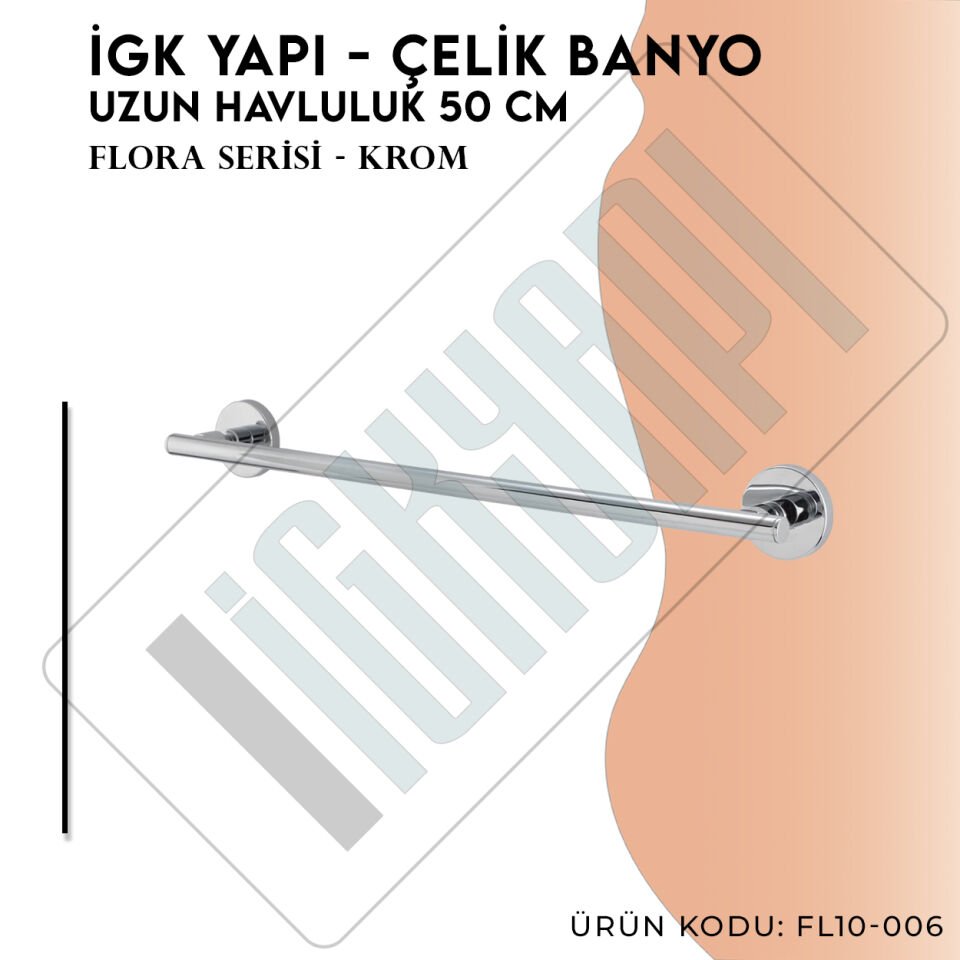 İGK YAPI - Çelik Banyo Flora Uzun Havluluk 50cm (FL10-006)