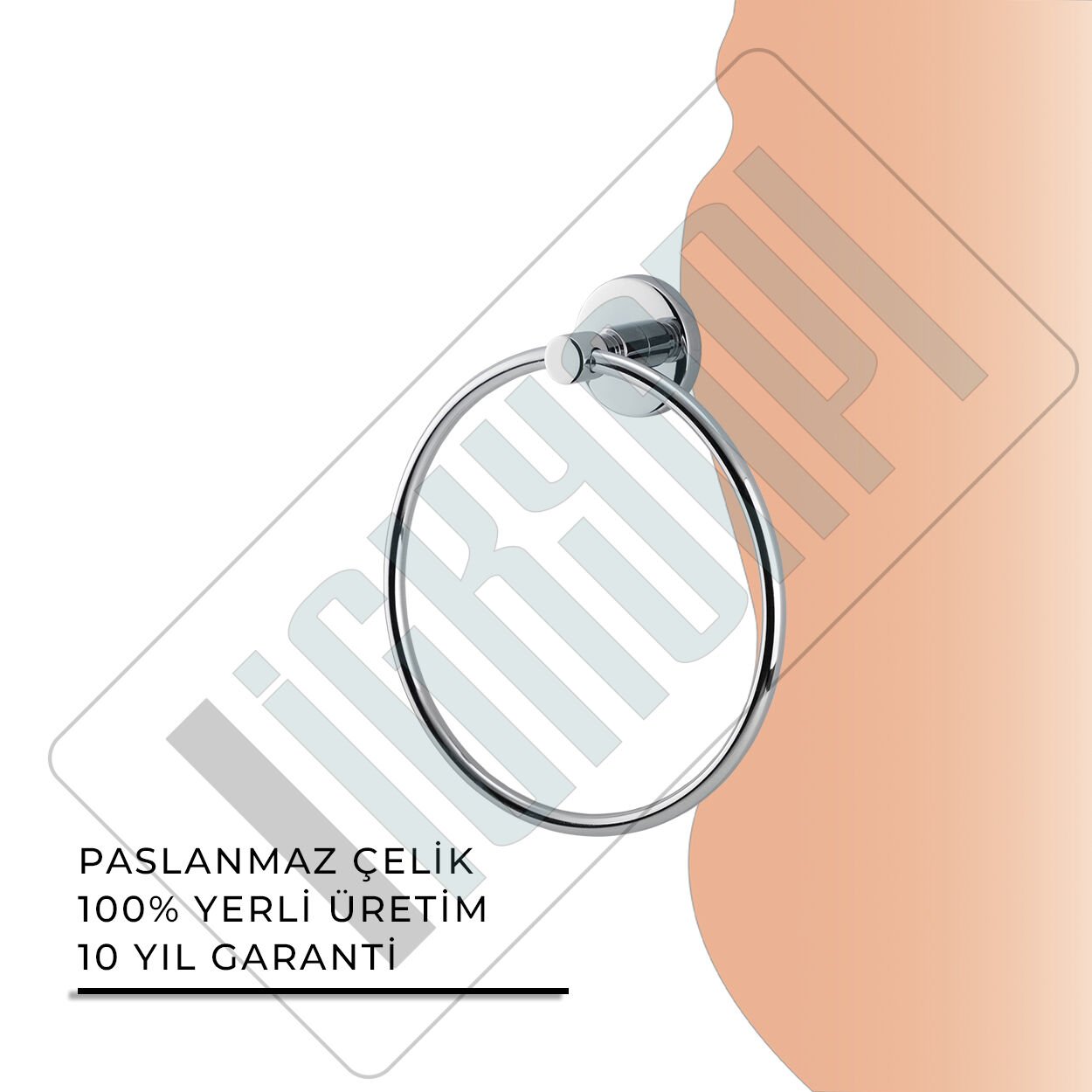 İGK YAPI - Çelik Banyo Flora Yuvarlak Havluluk (FL10-008)