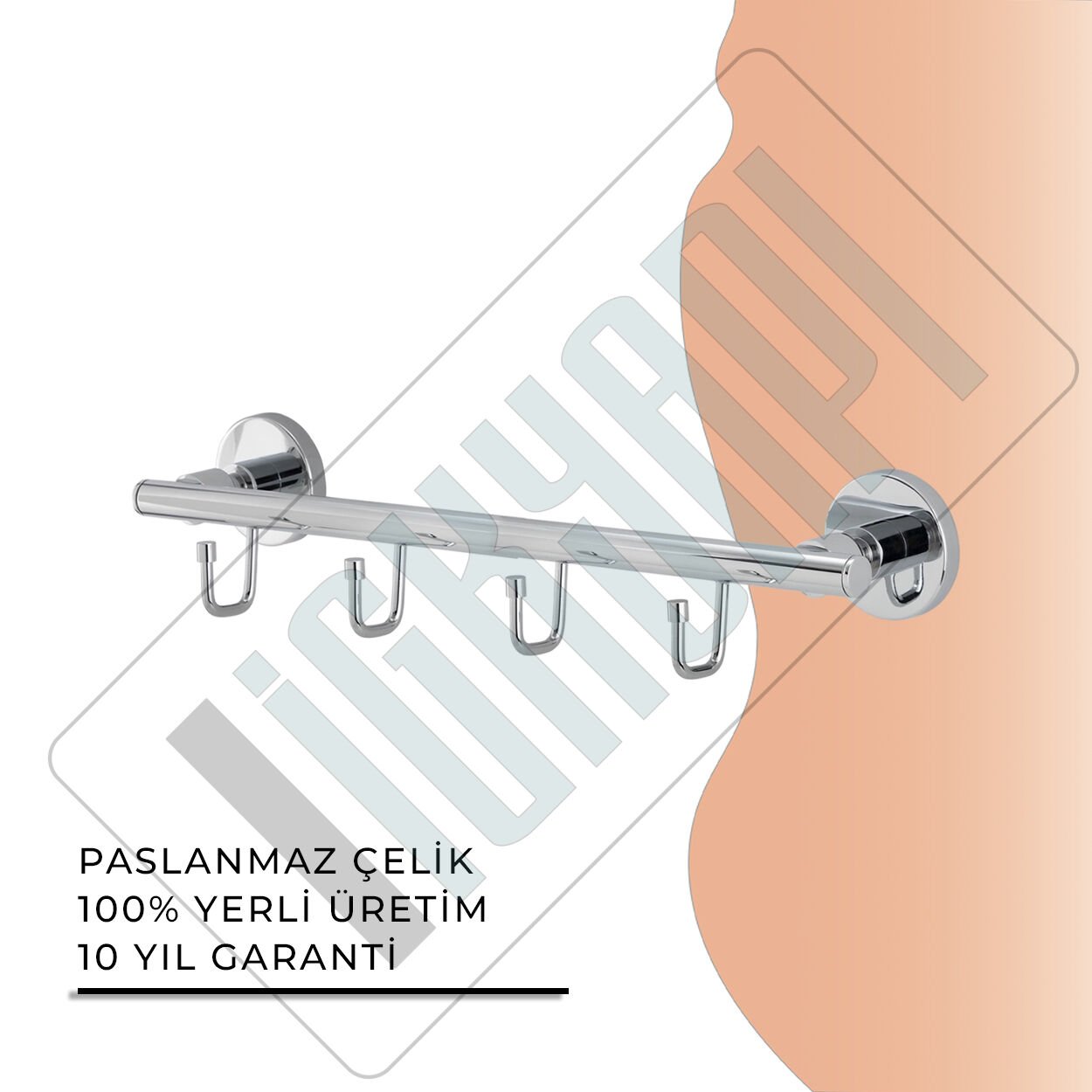 İGK YAPI - Çelik Banyo Flora Dörtlü Askılık (FL10-010)