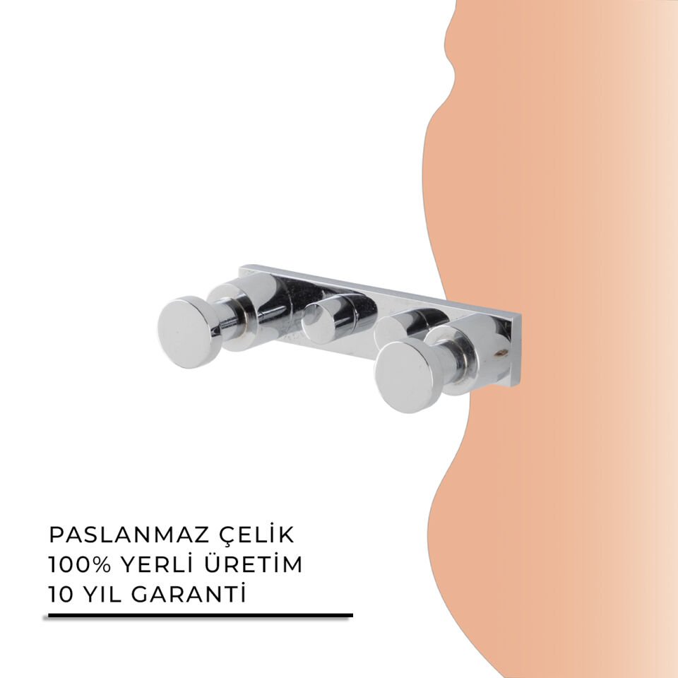İGK YAPI - Çelik Banyo Flora İkili Bornozluk (FL10-014)