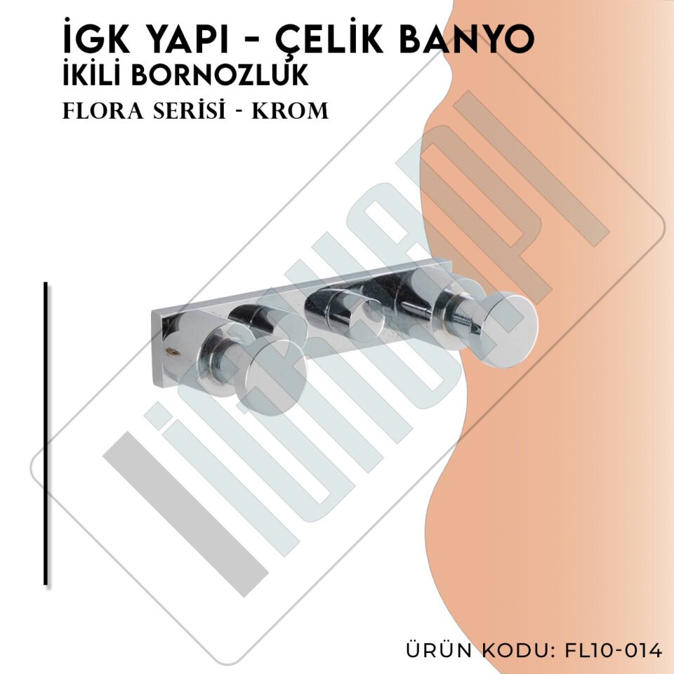 İGK YAPI - Çelik Banyo Flora İkili Bornozluk (FL10-014)