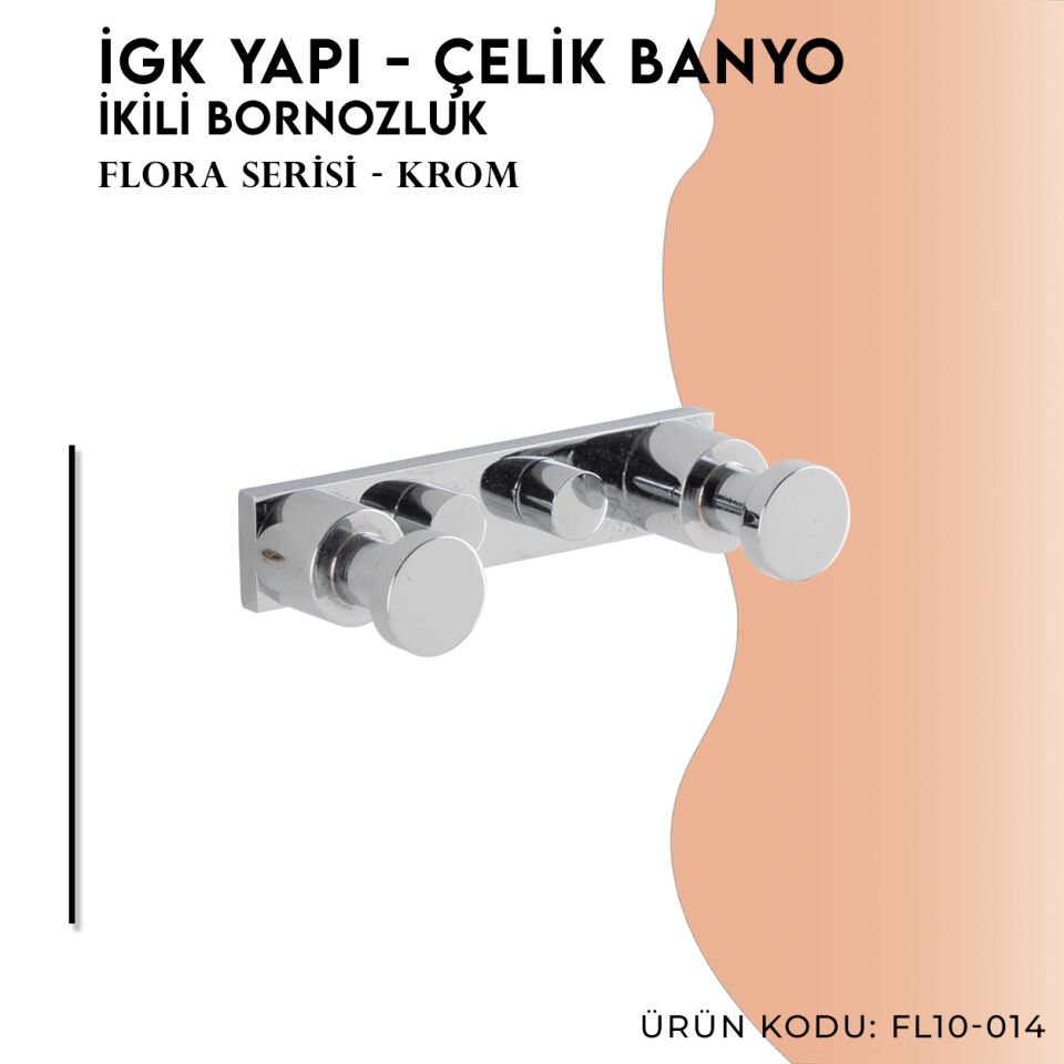 İGK YAPI - Çelik Banyo Flora İkili Bornozluk (FL10-014)