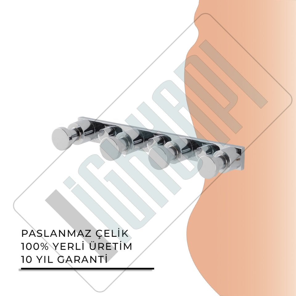 İGK YAPI - Çelik Banyo Flora Dörtlü Askılık (FL10-016)