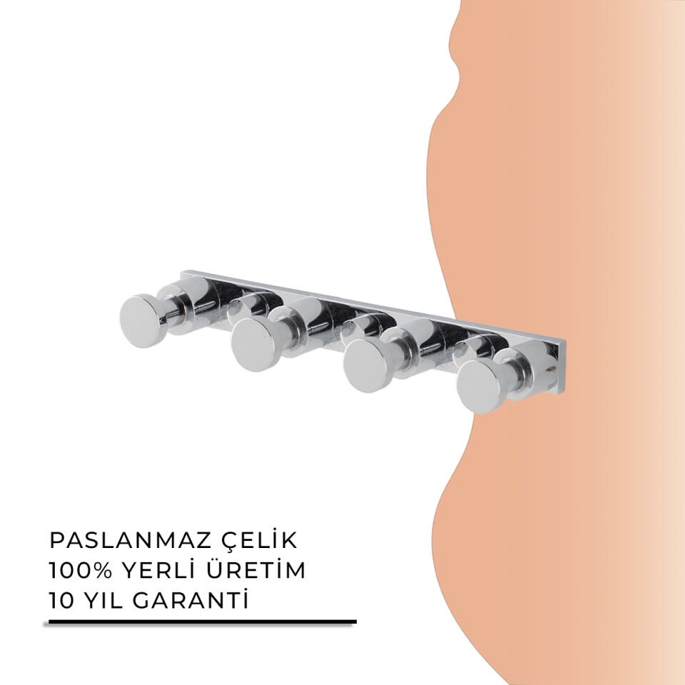 İGK YAPI - Çelik Banyo Flora Dörtlü Askılık (FL10-016)