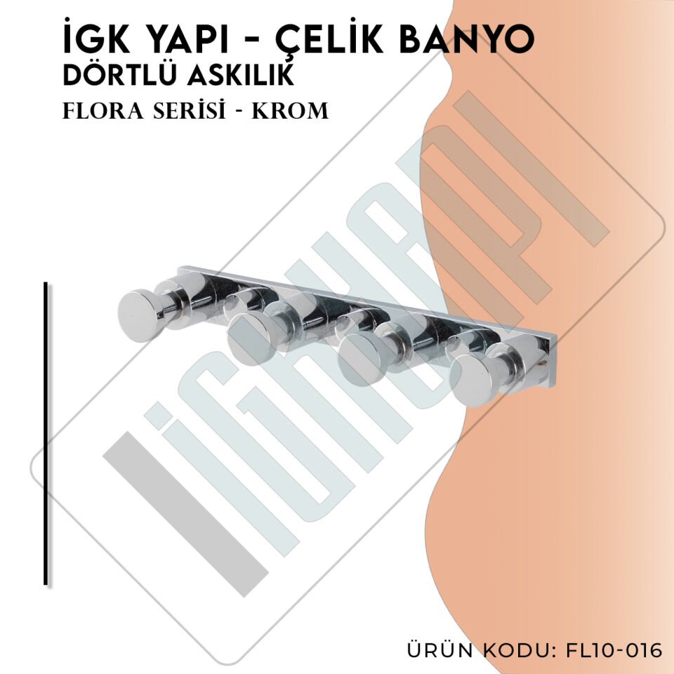 İGK YAPI - Çelik Banyo Flora Dörtlü Askılık (FL10-016)