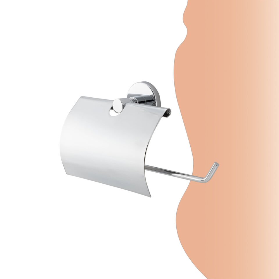 İGK YAPI - Çelik Banyo Flora Geniş Kapaklı Kâğıt Havluluk (FL10-021)