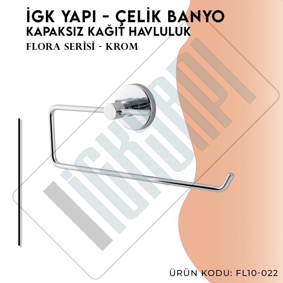 İGK YAPI - Çelik Banyo Flora Açık Kâğıt Havluluk (FL10-022)
