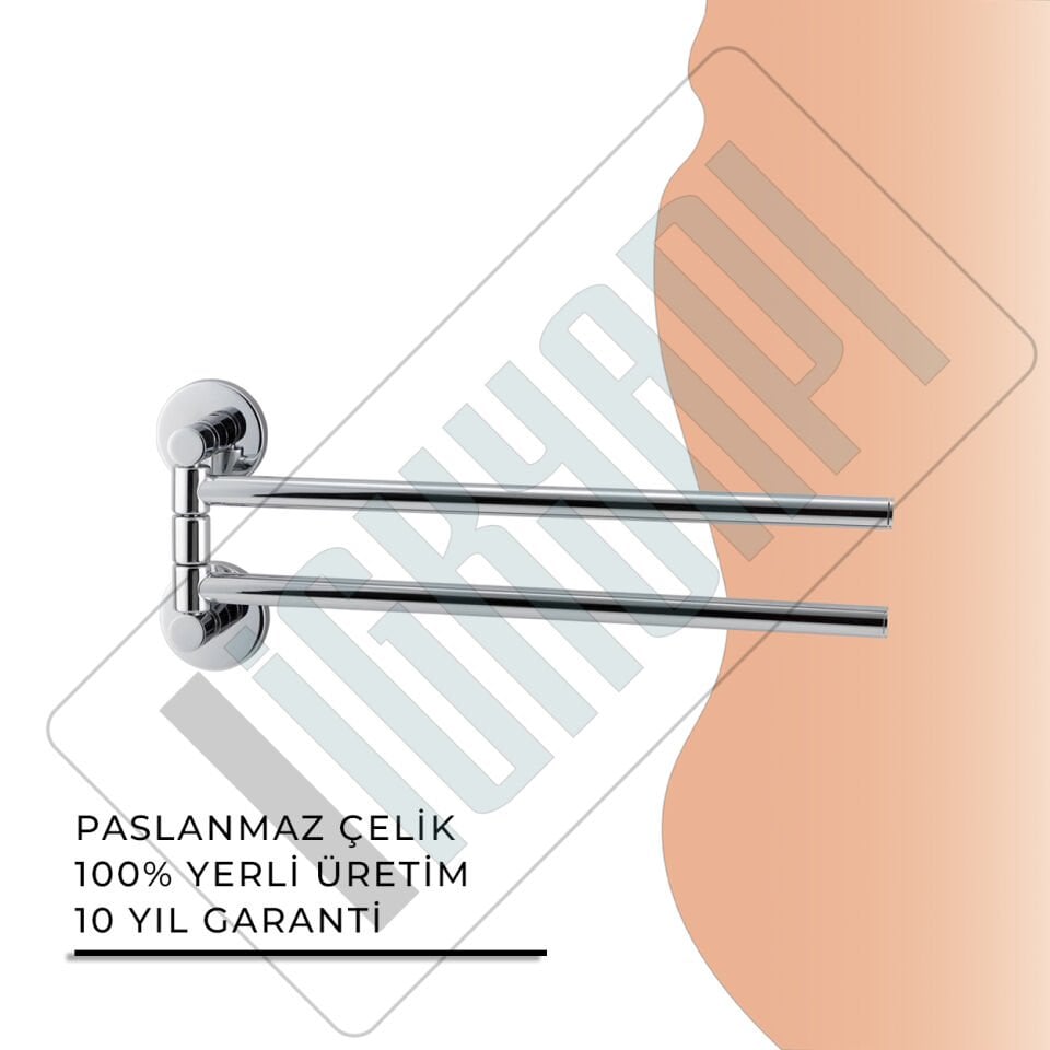İGK YAPI - Çelik Banyo Flora İkili Döner Havluluk (FL10-023)