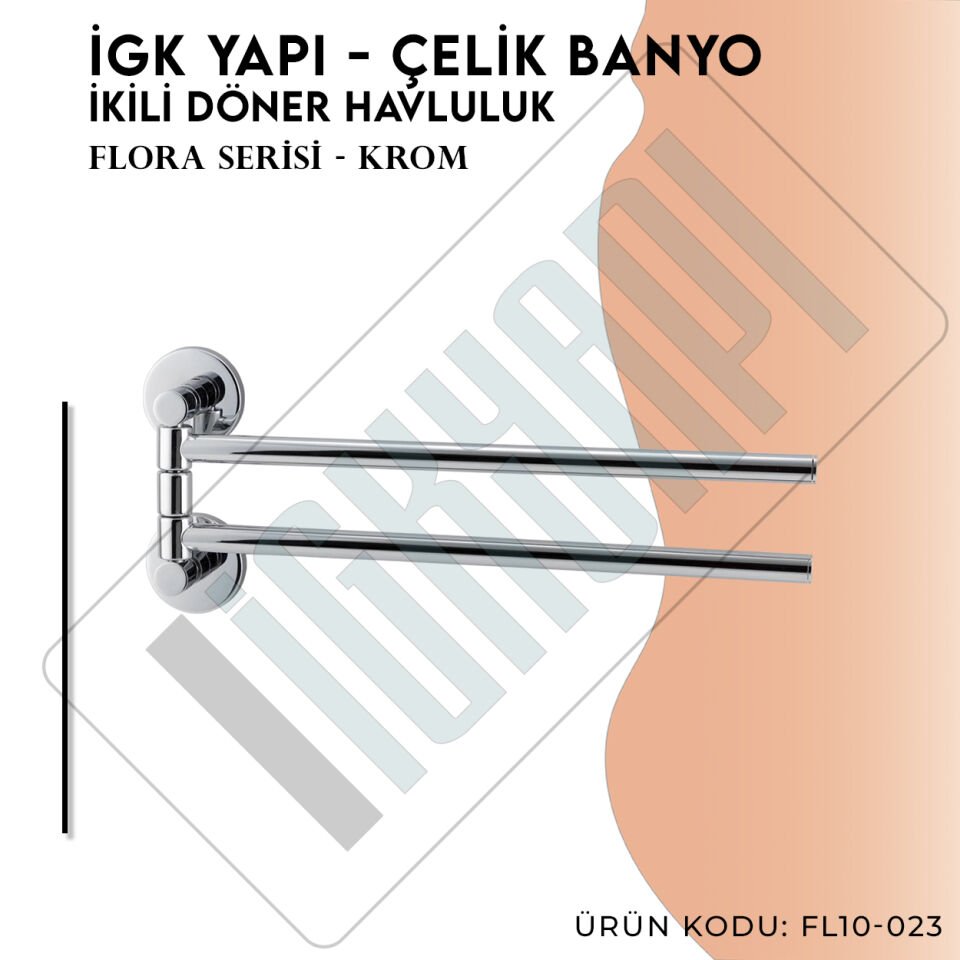 İGK YAPI - Çelik Banyo Flora İkili Döner Havluluk (FL10-023)