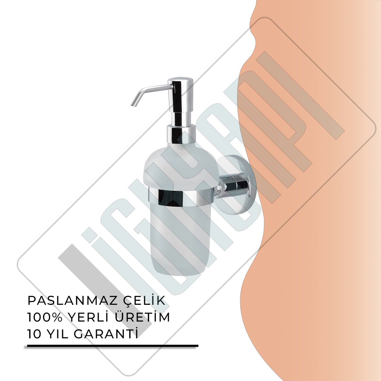 İGK YAPI - Çelik Banyo Flora Montajlı Sıvı Sabunluk (FL10-027)