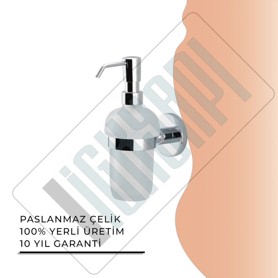 İGK YAPI - Çelik Banyo Flora Montajlı Sıvı Sabunluk (FL10-027)