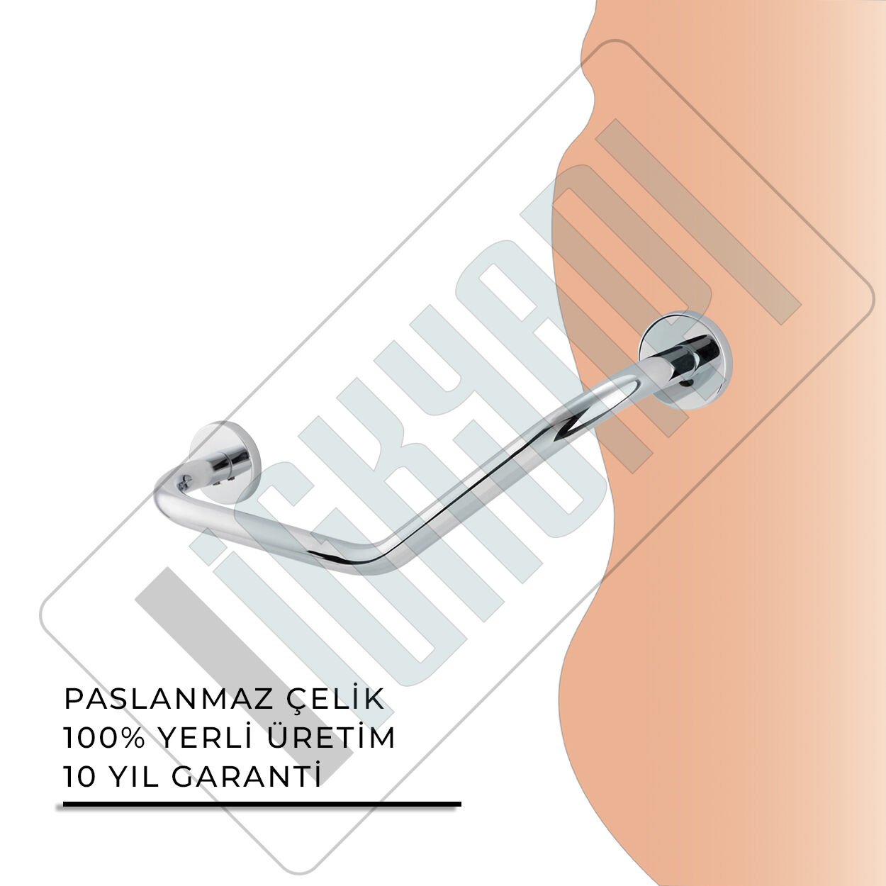 İGK YAPI - Çelik Banyo Flora Küvet Tutamağı 40cm (FL10-028)