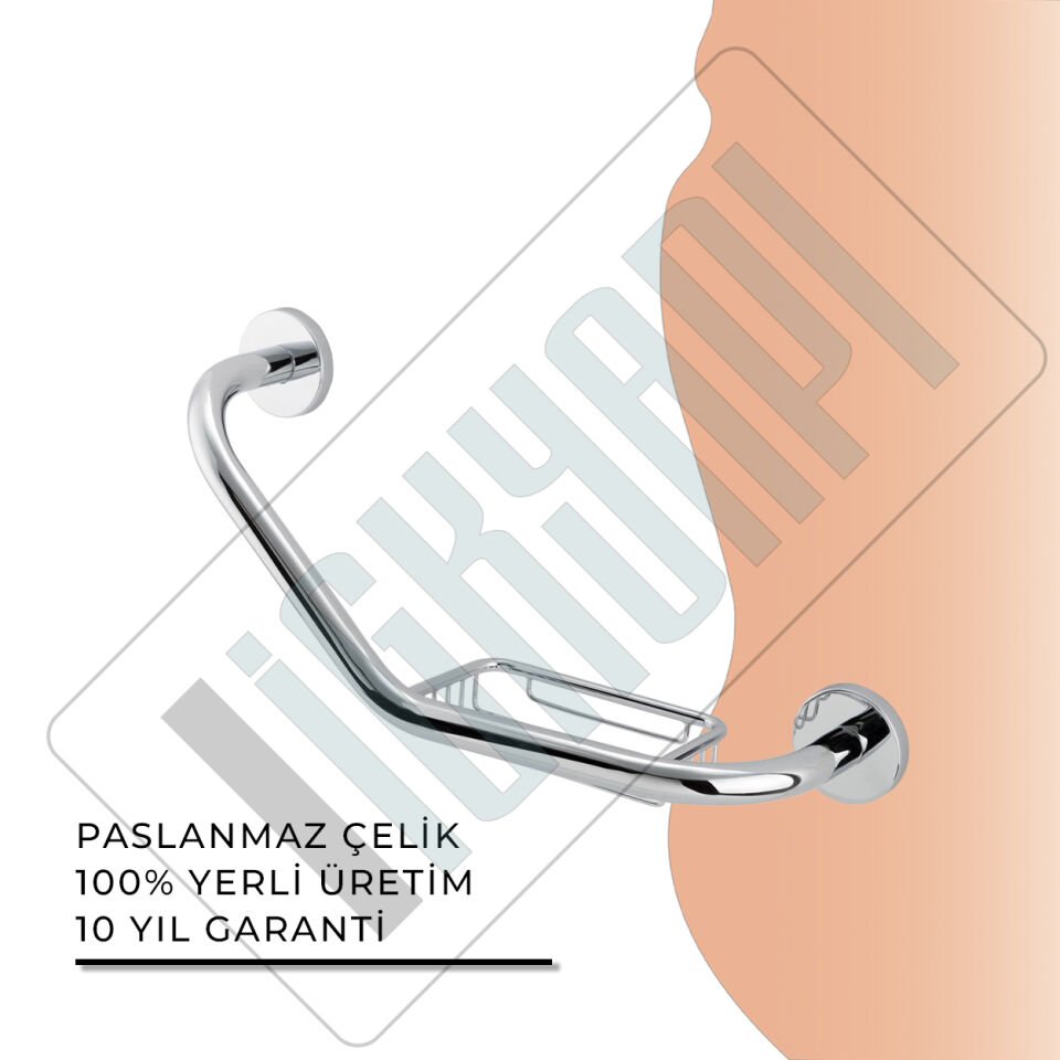 İGK YAPI - Çelik Banyo Flora Küvet Tutamağı Süngerlikli 40cm (FL10-029)