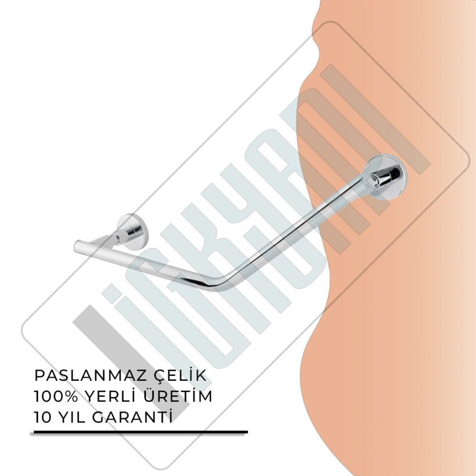 İGK YAPI - Çelik Banyo Flora Küvet Tutamağı Düz 40cm (FL10-031)