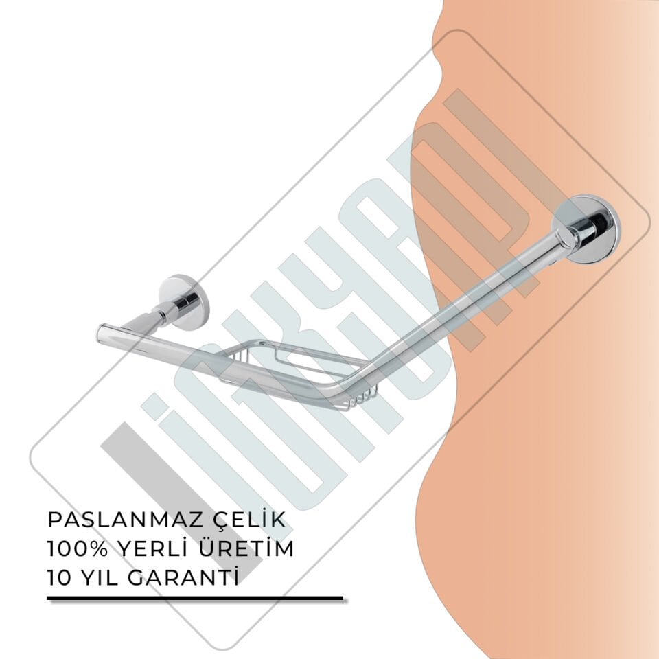 İGK YAPI - Çelik Banyo Flora Küvet Tutamağı Süngerlikli 40cm (FL10-032)