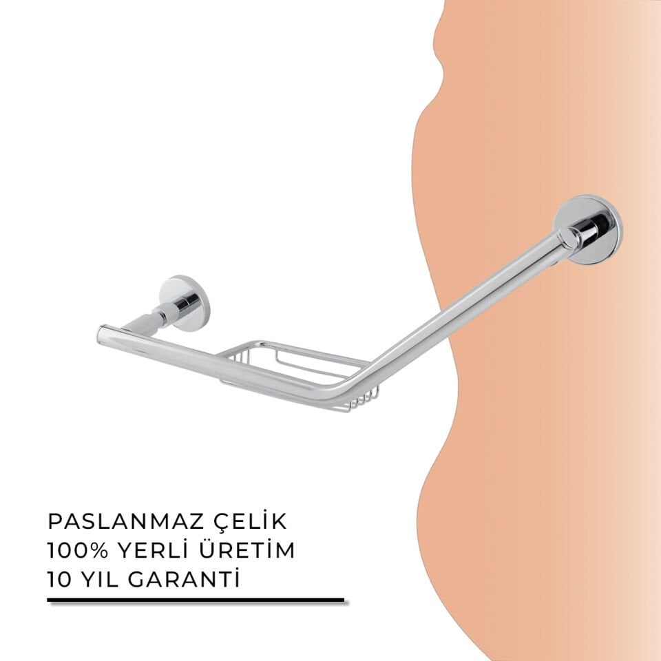 İGK YAPI - Çelik Banyo Flora Küvet Tutamağı Süngerlikli 40cm (FL10-032)