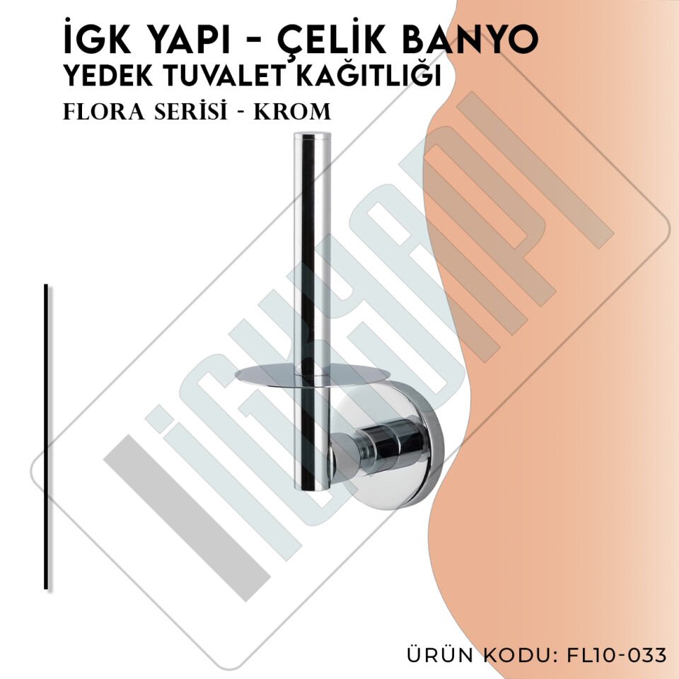 İGK YAPI - Çelik Banyo Flora Yedek Tuvalet Kâğıtlığı (FL10-033)