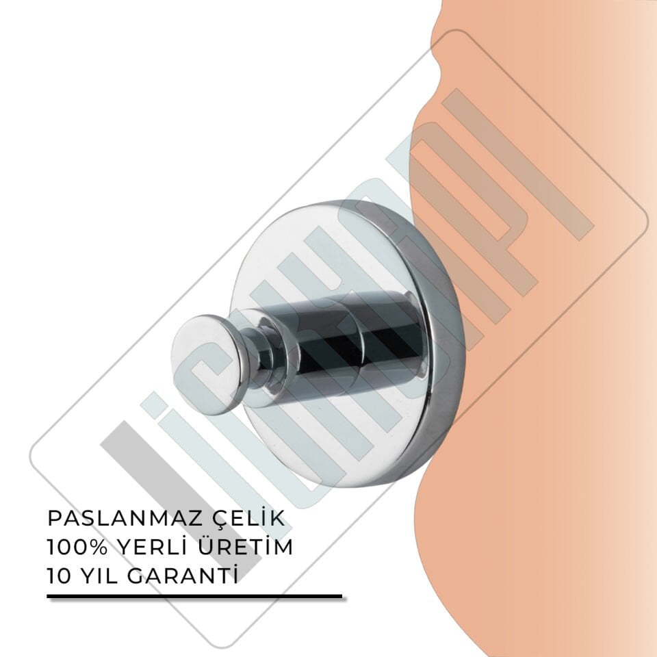 İGK YAPI - Çelik Banyo Flora Tekli Bornozluk (FL10-035)