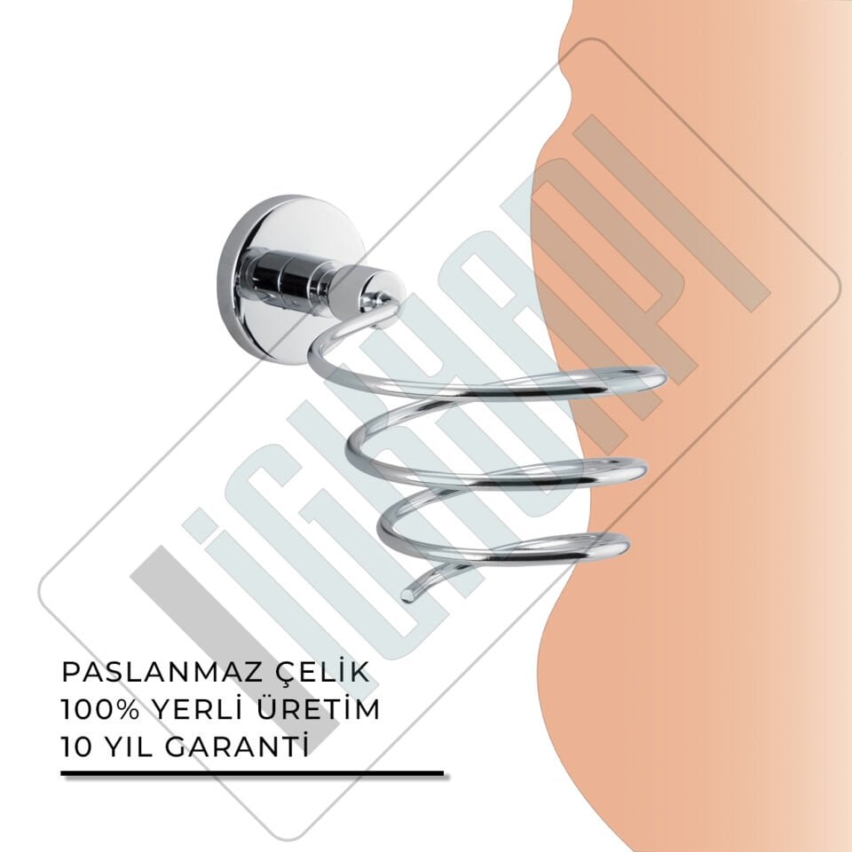 İGK YAPI - Çelik Banyo Flora Saç Kurutma Makinesi Askı Aparatı (FL10-036)