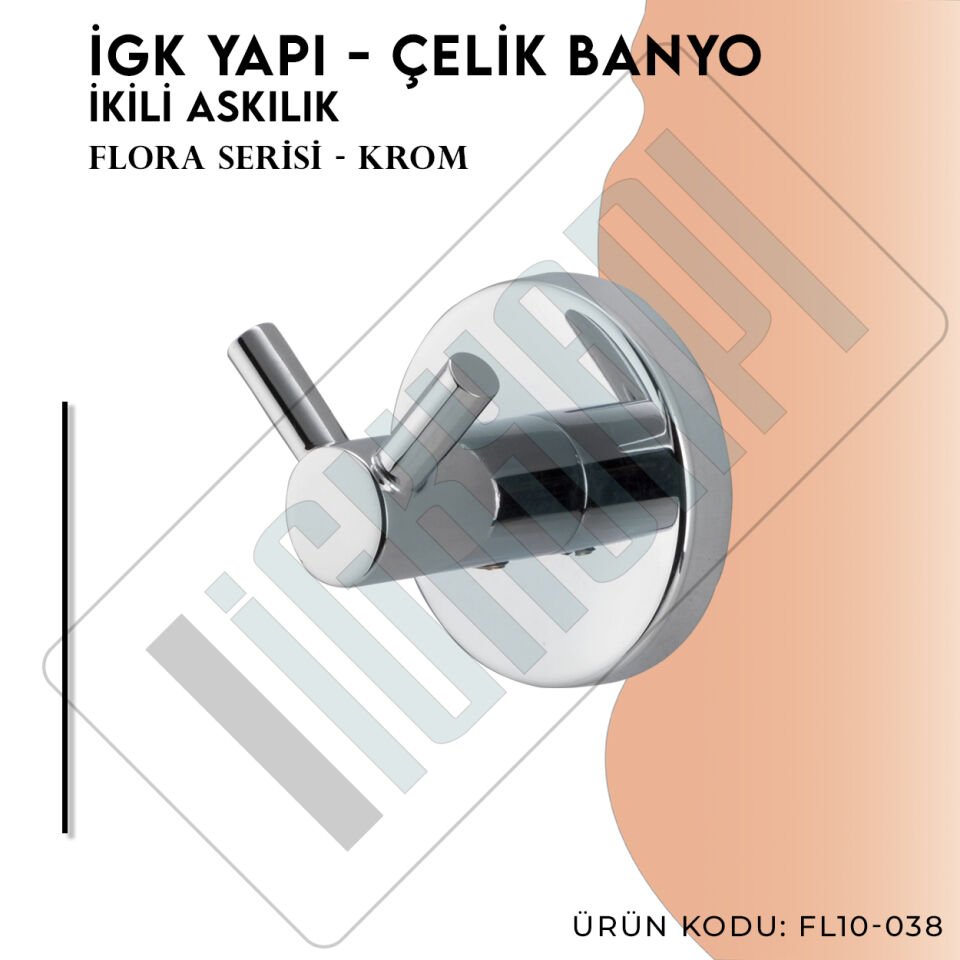 İGK YAPI - Çelik Banyo Flora Çiftli Askılık (FL10-038)