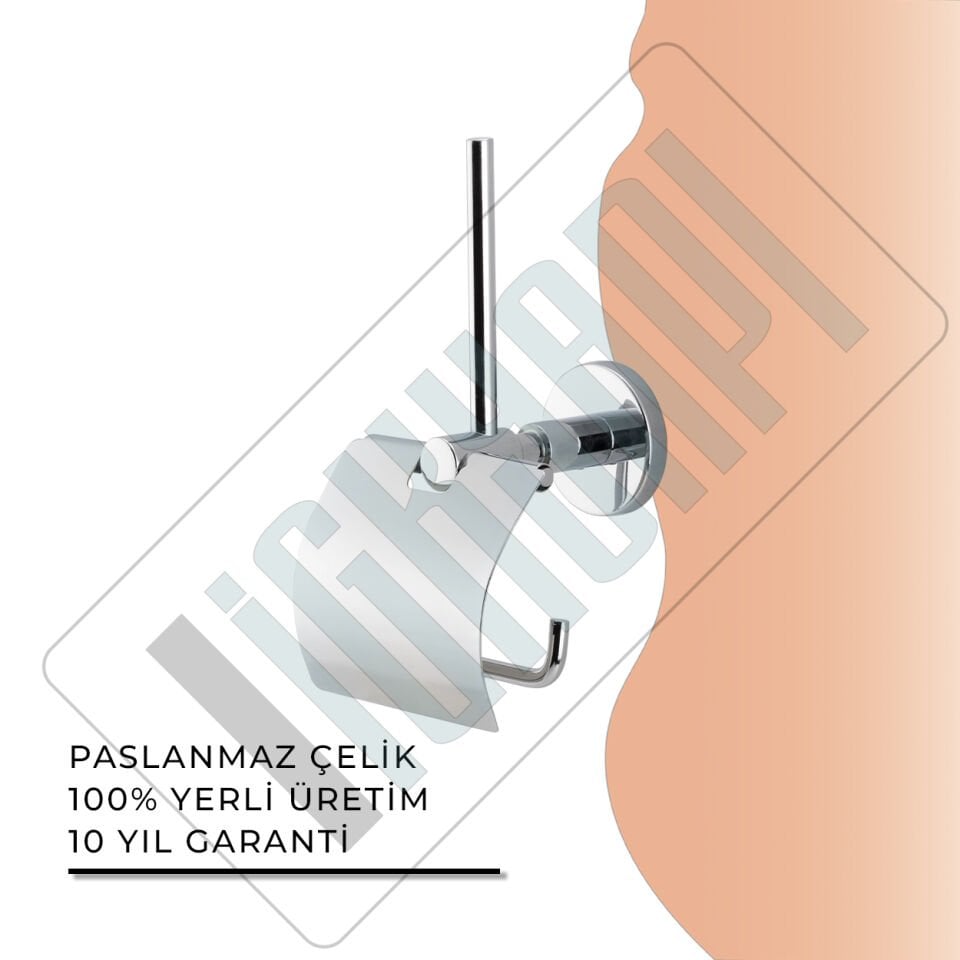 İGK YAPI - Çelik Banyo Flora Yedekli Geniş Kapaklı Tuvalet Kâğıtlığı (FL10-039)