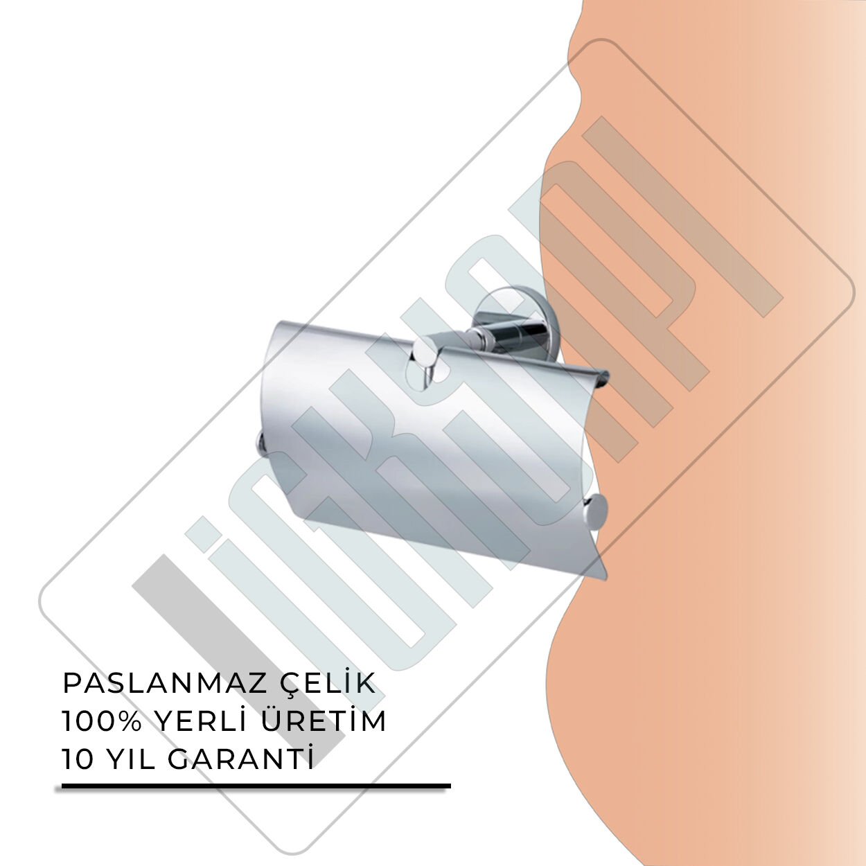 İGK YAPI - Çelik Banyo Flora Geniş Kapaklı İkili Tuvalet Kâğıtlığı (FL10-052)