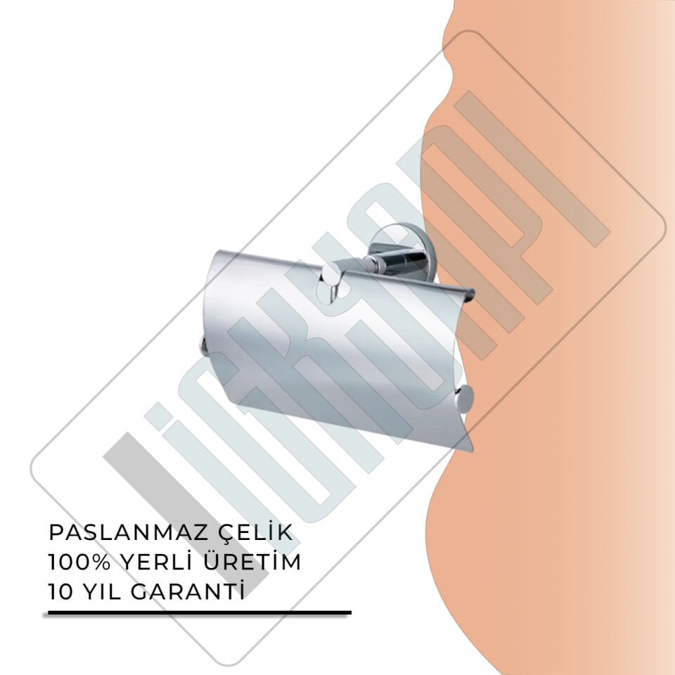 İGK YAPI - Çelik Banyo Flora Geniş Kapaklı İkili Tuvalet Kâğıtlığı (FL10-052)