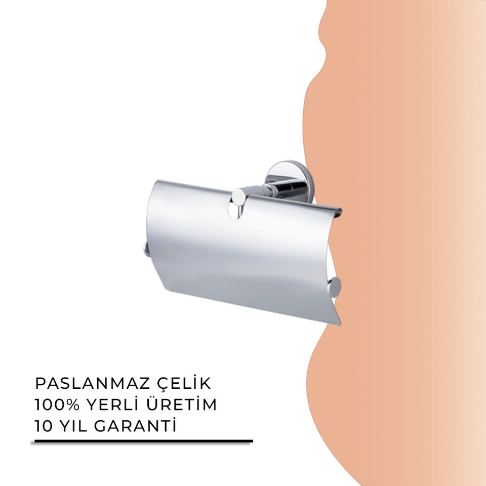 İGK YAPI - Çelik Banyo Flora Geniş Kapaklı İkili Tuvalet Kâğıtlığı (FL10-052)