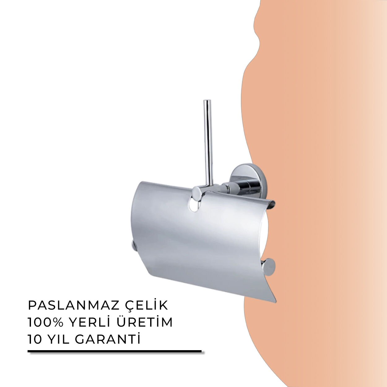 İGK YAPI - Çelik Banyo Flora Yedekli Geniş Kapaklı Üçlü Tuvalet Kâğıtlığı (FL10-053)