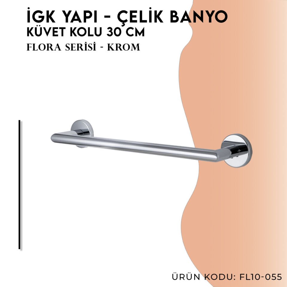 İGK YAPI - Çelik Banyo Flora Küvet Kolu 30cm (FL10-055)