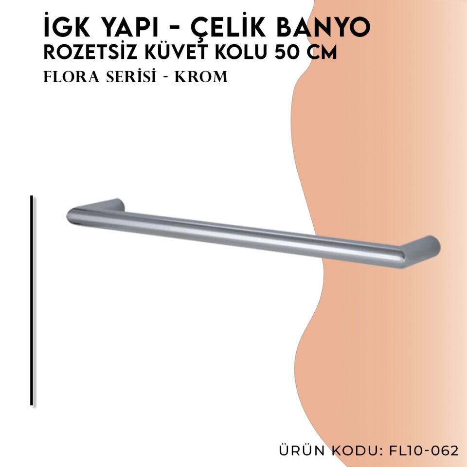 İGK YAPI - Çelik Banyo Flora Rozetsiz Küvet Kolu 50cm (FL10-062)