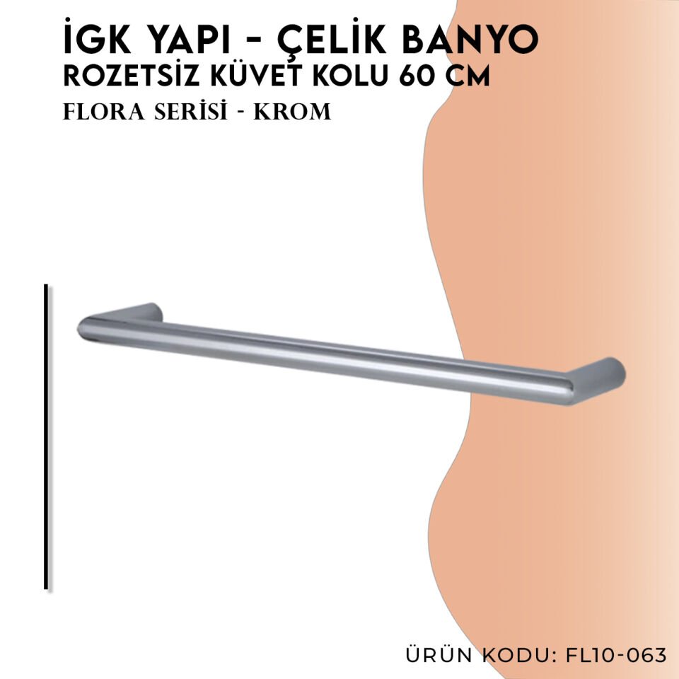 İGK YAPI - Çelik Banyo Flora Rozetsiz Küvet Kolu 60cm (FL10-063)