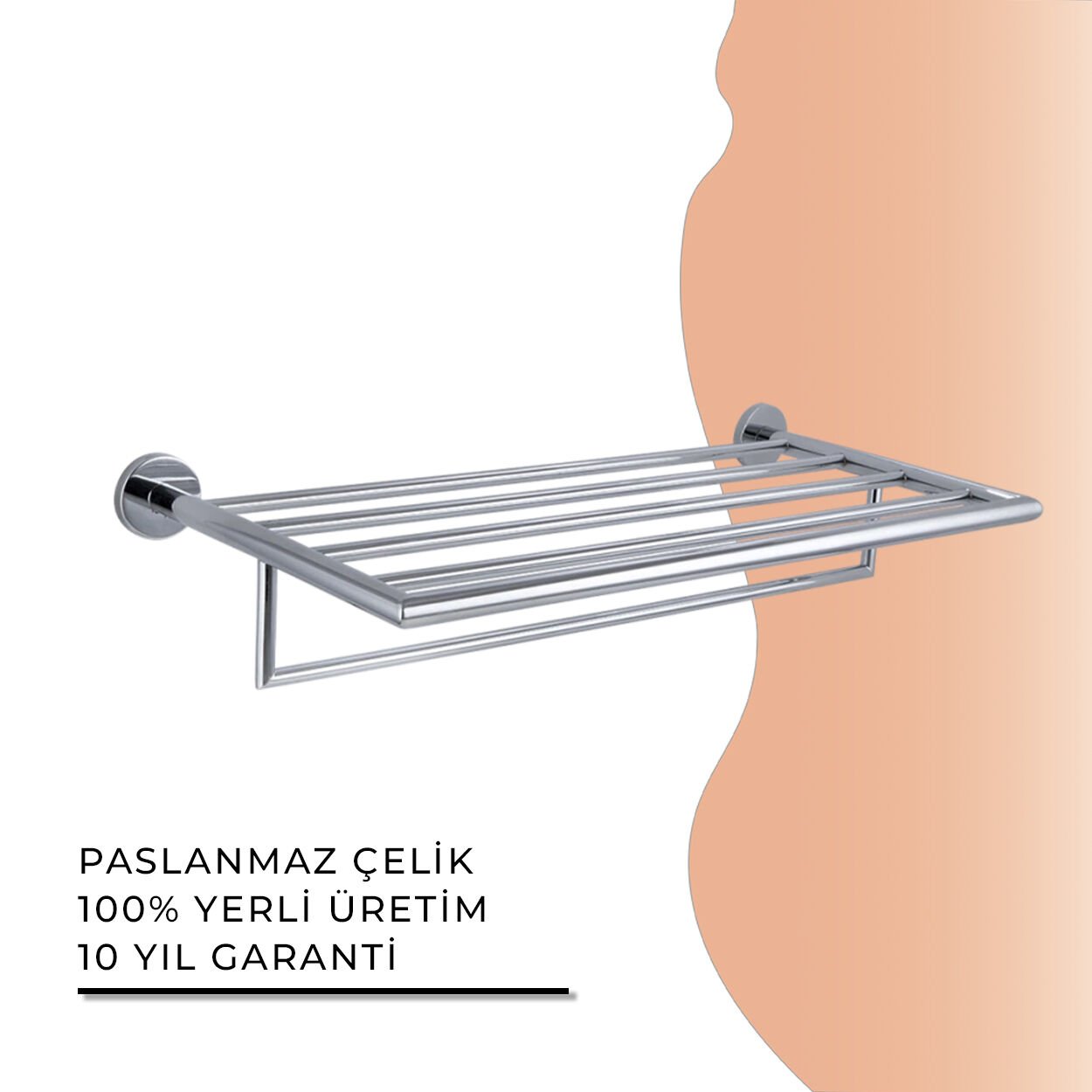 İGK YAPI - Çelik Banyo Flora Raf Havluluk 50cm (FL10-064)