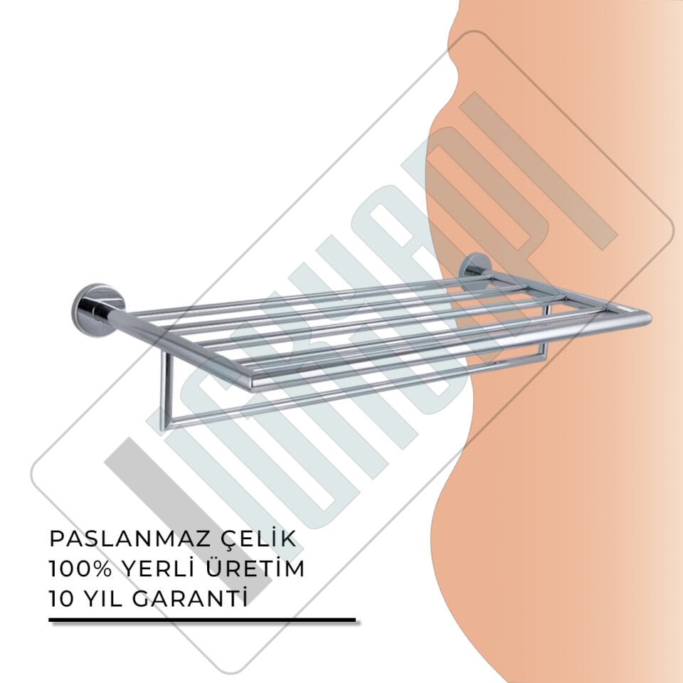 İGK YAPI - Çelik Banyo Flora Raf Havluluk 50cm (FL10-064)