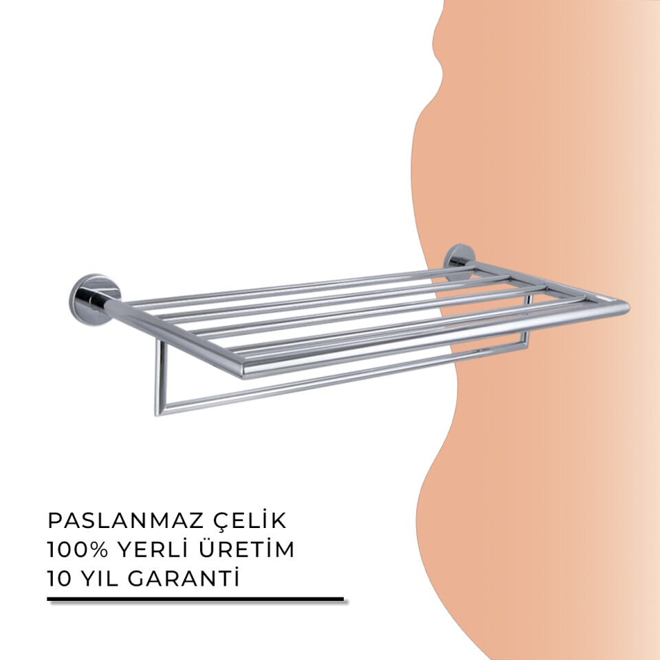 İGK YAPI - Çelik Banyo Flora Raf Havluluk 50cm (FL10-064)