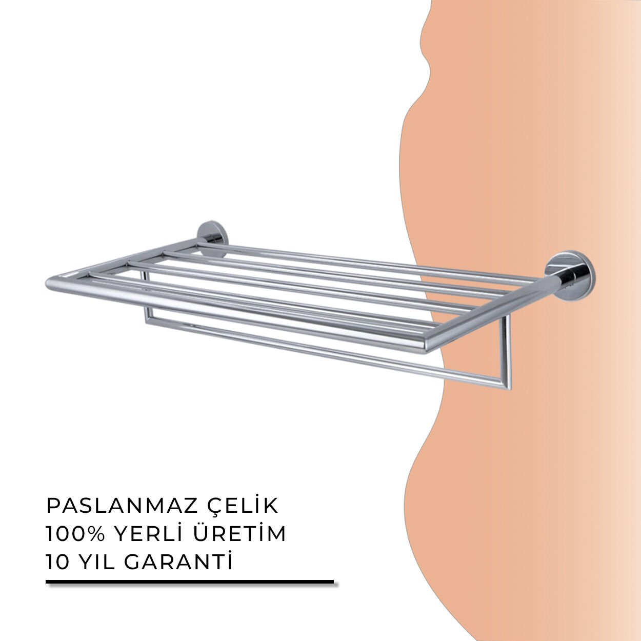 İGK YAPI - Çelik Banyo Flora Raf Havluluk 60cm (FL10-065)