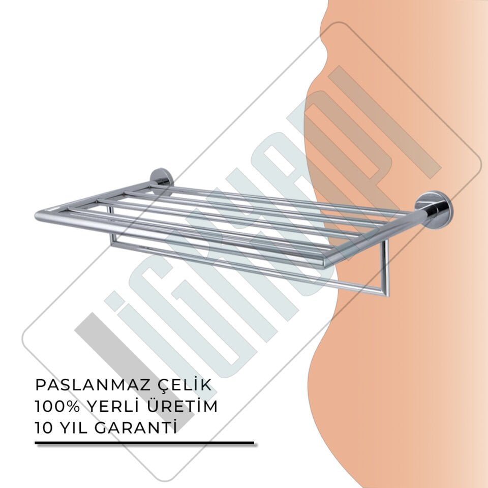 İGK YAPI - Çelik Banyo Flora Raf Havluluk 60cm (FL10-065)
