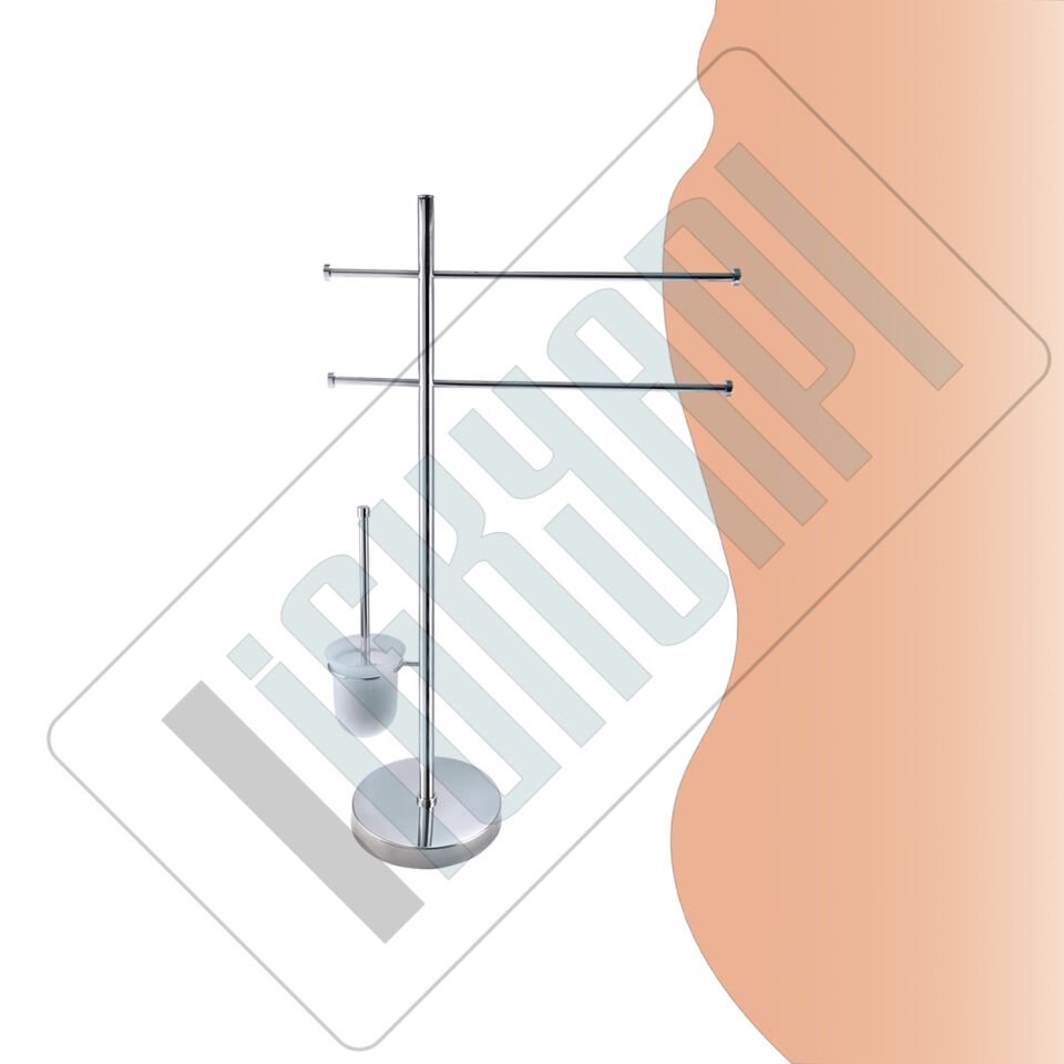 İGK YAPI - Çelik Banyo Flora Ayaklı Havluluk Klozet Fırçalık (FL10-066)